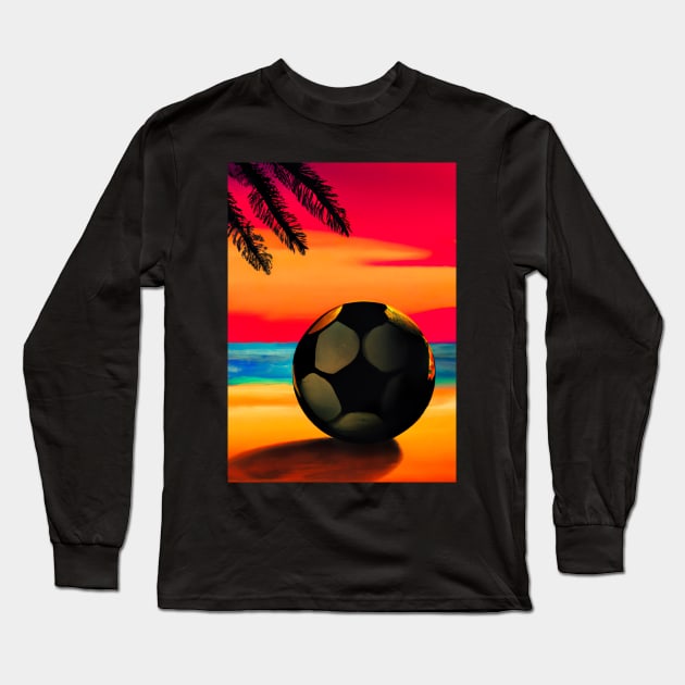 Island palm football Long Sleeve T-Shirt by maxcode